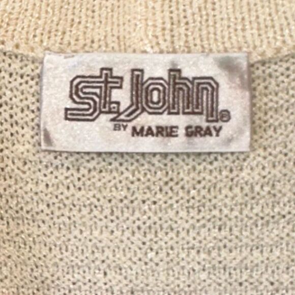 VTG St John Knit V-Neck Striped Knit Sweater - Picture 3 of 7